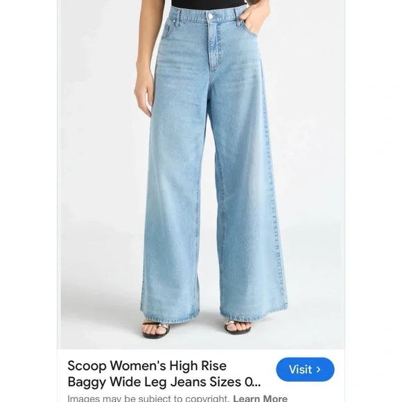 Stylish Women's High Rise Flare Jeans - Light Blue NWT-Scoop - Picture 1 of 3